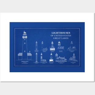 Lighthouses of United States of America - Great Lakes - A Posters and Art